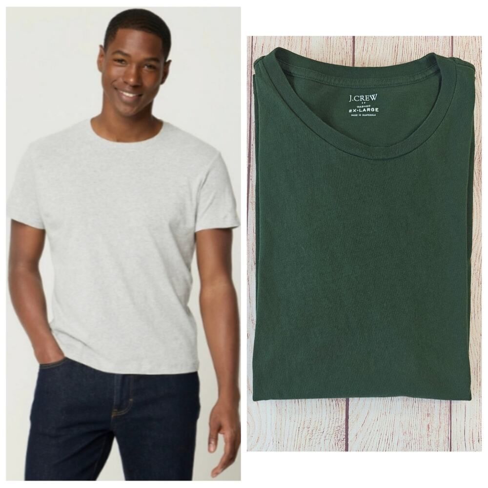 J. Crew Factory Store hunter green cotton washed jersey tee sz 2XL